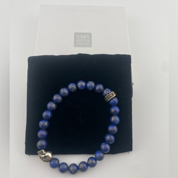 King Baby Studio Lapis Lazuli Skull Bracelet – 925 Sterling Silver, Men’s Luxury - Picture 4 of 4